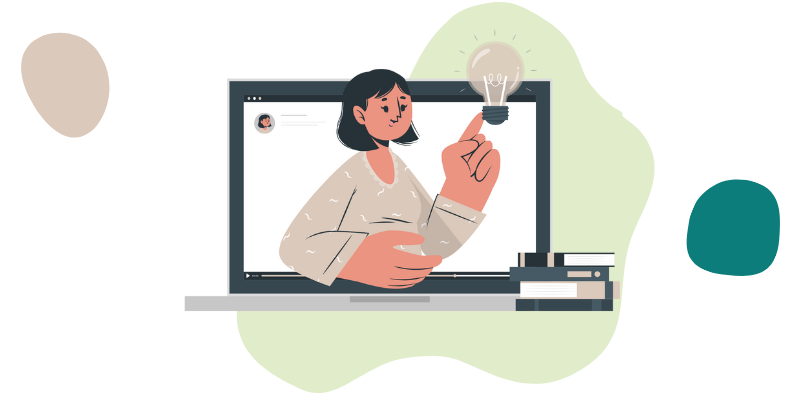 illustration of a woman having an idea