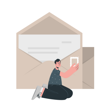 illustration of a person sending mail